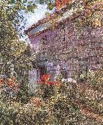 Old House and Garden at East Hampton, Long Island Childe Hassam